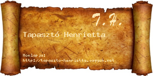 Tapasztó Henrietta névjegykártya